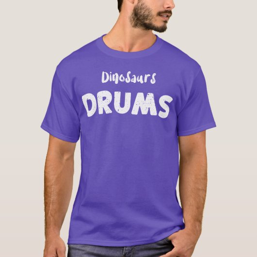 Dinosaurussen Drums Muziek T-shirt (Voorkant)