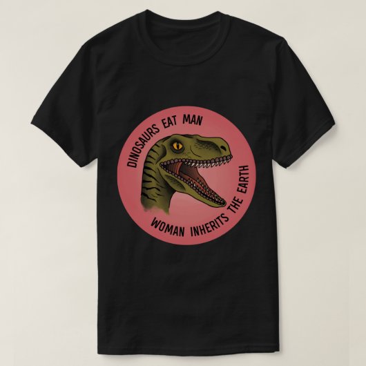 Dinosaurussen Eat Man, Vrouw Inherent de Aarde Sti T-shirt (Design voorkant)