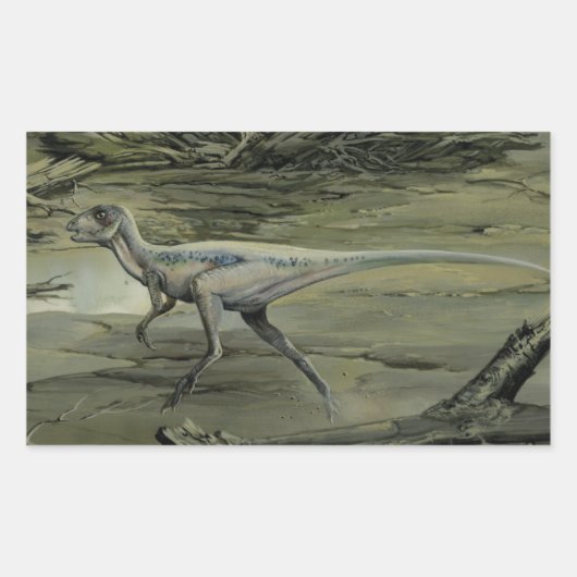  dinosaurussen, een Cretacous Hypsilophodon Rechthoekige Sticker (Voorkant)