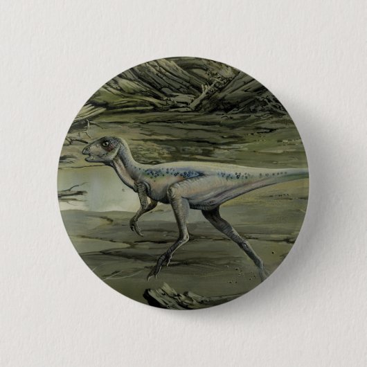 dinosaurussen, een Cretacous Hypsilophodon Ronde Button 5,7 Cm (Voorkant)
