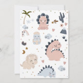 Dinosaurussen Eerste Verjaardag Dino Party Kaart (Achterkant)