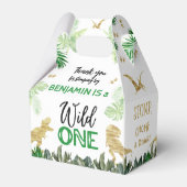 Dinosaurussen Eerste Verjaardag Feest Wild One Bedankdoosjes (Achterkant)