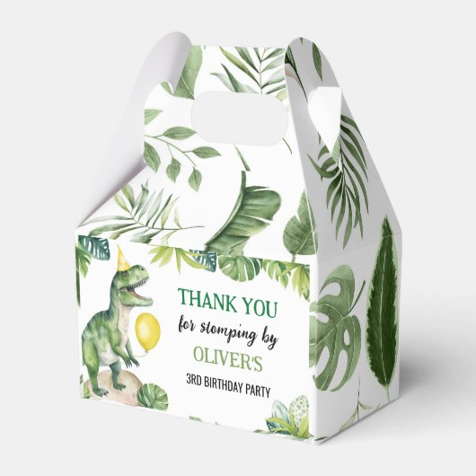 Dinosaurussen Eerste Verjaardagsfeestje Favor Box Bedankdoosjes (Achterkant)