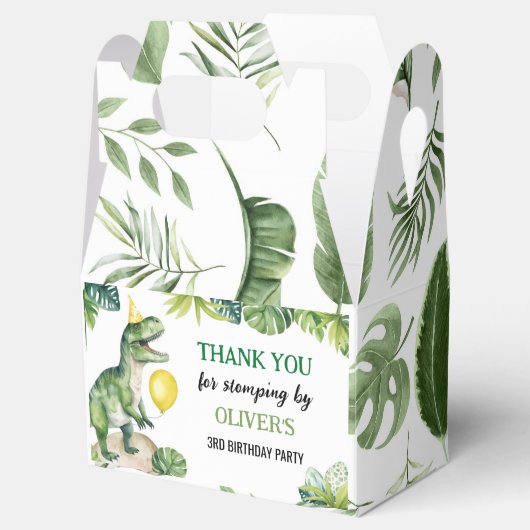 Dinosaurussen Eerste Verjaardagsfeestje Favor Box Bedankdoosjes (Geopend)