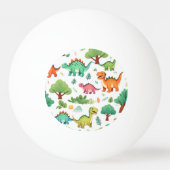 Dinosaurussen en bomen patroon wit pingpongbal (Voorkant)
