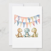 Dinosaurussen en vrienden Boy Baby shower Kaart (Achterkant)