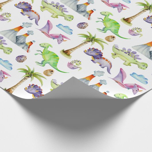 Dinosaurussen en vulkanen cadeaupapier (Hoek)