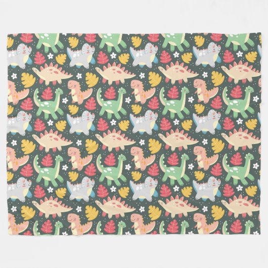 Dinosaurussen. Fleece Blanket Deken (Voorkant (Horizontaal))
