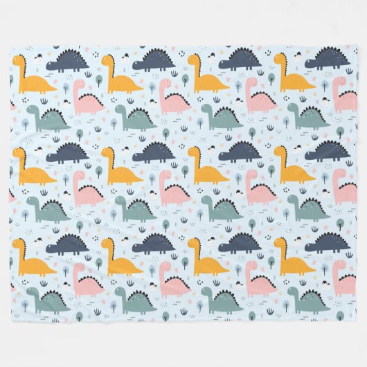 Dinosaurussen. Fleece Blanket Deken (Voorkant (Horizontaal))