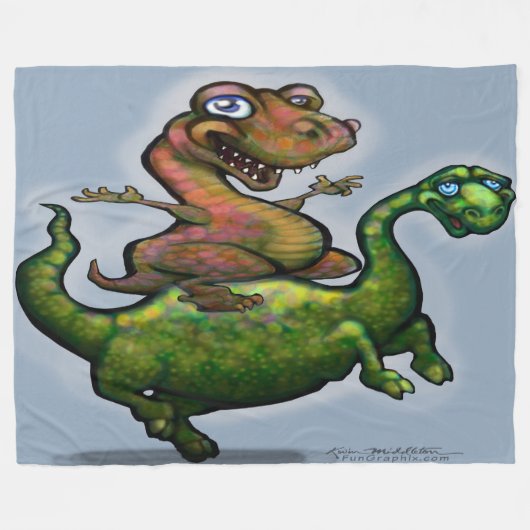 Dinosaurussen Fleece Deken (Voorkant (Horizontaal))