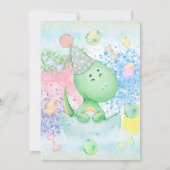 Dinosaurussen Floral Glitter Meisje 2e Verjaardag Kaart (Achterkant)