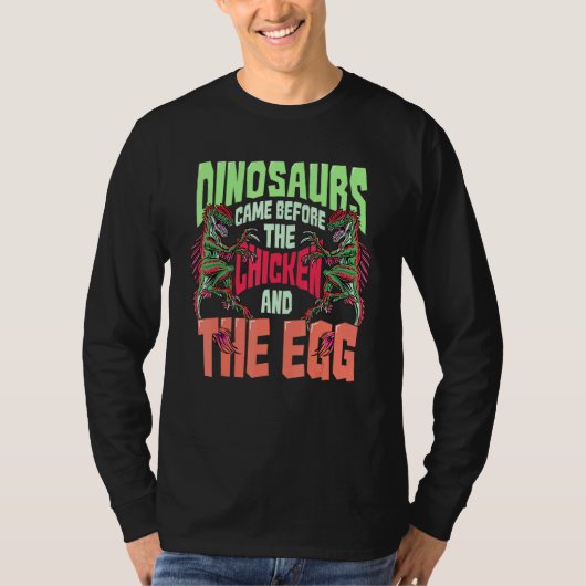 Dinosaurussen geïnspireerd op kippenvlees en eierg t-shirt (Voorkant)