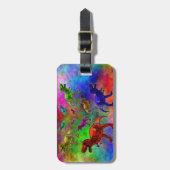 Dinosaurussen, gekleurd op voorgrond bagagelabel (Voorkant verticaal)