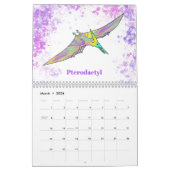 Dinosaurussen gepersonaliseerd kleurig kalender (Mar 2026)