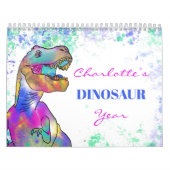 Dinosaurussen gepersonaliseerd kleurig kalender (Hoes)