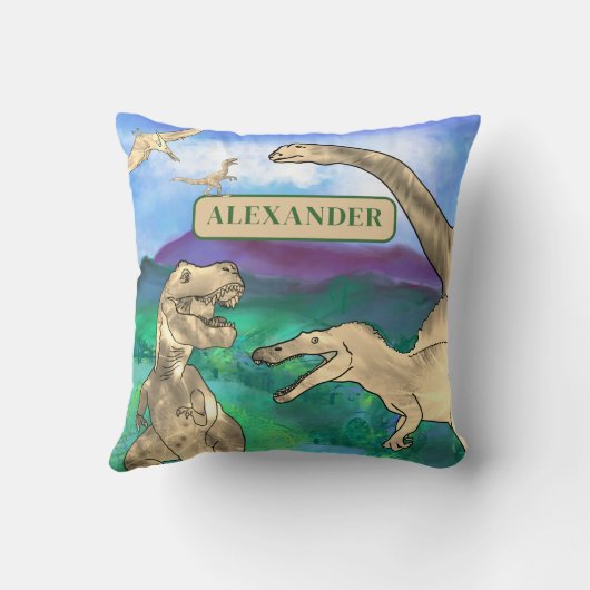 dinosaurussen gepersonaliseerd kussen (Achterkant)