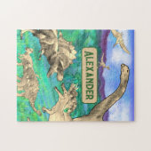 dinosaurussen gepersonaliseerd legpuzzel (Horizontaal)