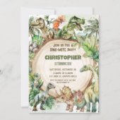 Dinosaurussen Groen Dino-mite Verjaardagsfeest Kaart (Voorkant)