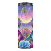 Dinosaurussen in de bloemen kronen thermosbeker (Achterkant)