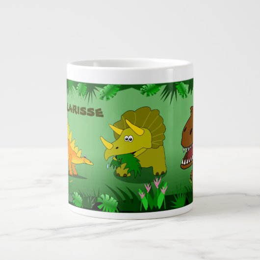 Dinosaurussen in de Oerwoud Custom Name Jumbo Mok (Voorkant)