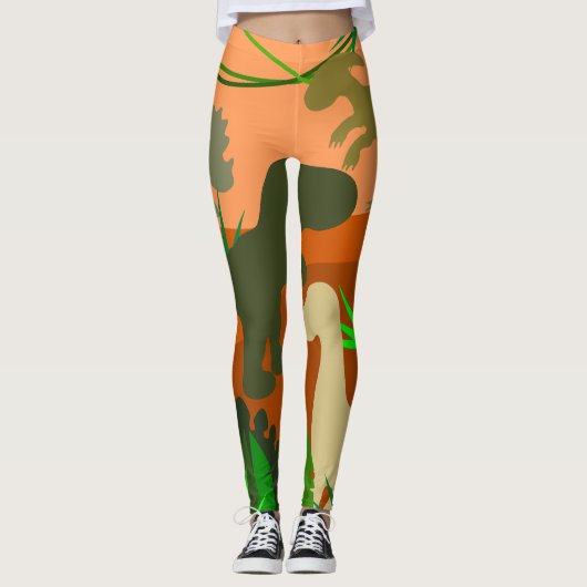 Dinosaurussen in de wilde natuur leggings (Voorkant)