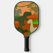 Dinosaurussen in de wilde natuur pickleball paddle (Voorkant)