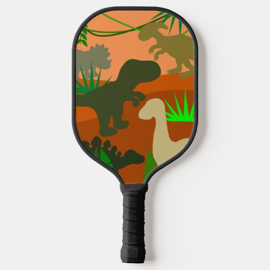 Dinosaurussen in de wilde natuur pickleball paddle (Achterkant)