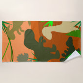 Dinosaurussen in de wilde natuur strandlaken (Voorkant)