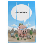 Dinosaurussen in de woestijn medium cadeauzakje (Achterkant)