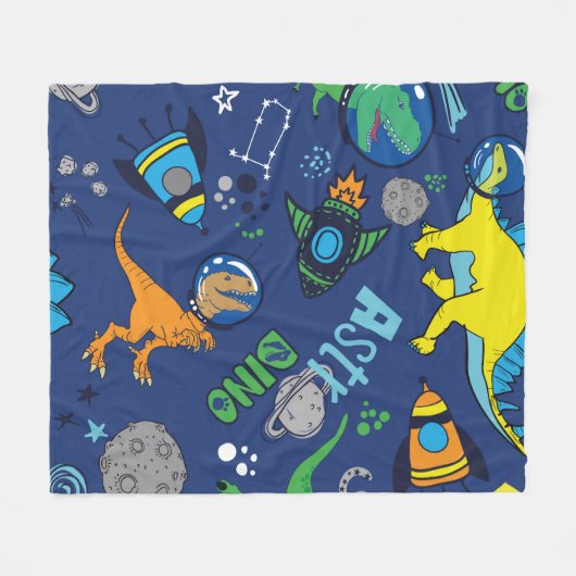 Dinosaurussen in door de hand getrokken  naadloze  fleece deken (Voorkant (Horizontaal))