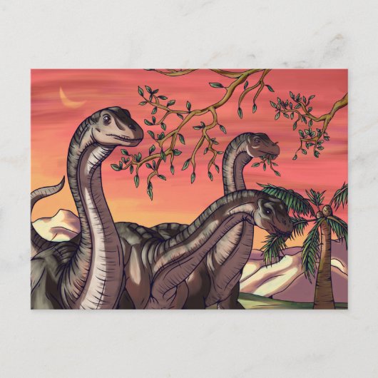 Dinosaurussen in Dusk Briefkaart (Voorkant)