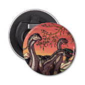 Dinosaurussen in Dusk Button Flesopener (Voorkant)