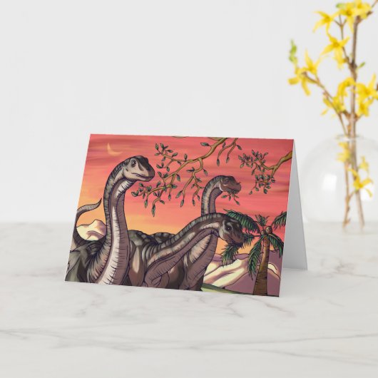 Dinosaurussen in Dusk Kaart (Gele Bloem)