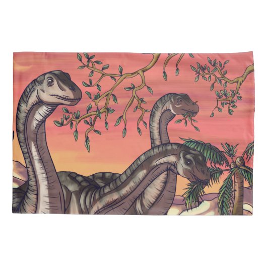 Dinosaurussen in Dusk Kussensloop (Achterkant)