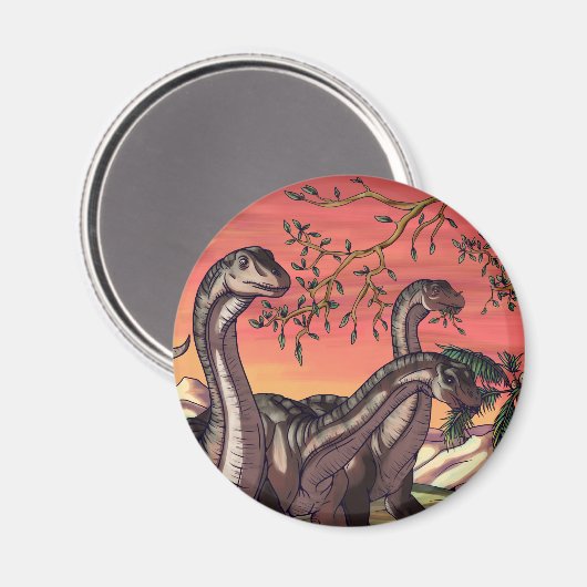 Dinosaurussen in Dusk Magneet (Voorkant / Achterkant)