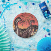 Dinosaurussen in Dusk Papieren Bordje (Feest)