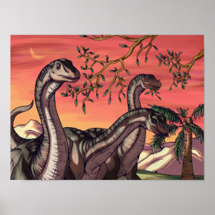 Dinosaurussen in Dusk Poster