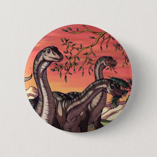 Dinosaurussen in Dusk Ronde Button 5,7 Cm (Voorkant)