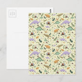 Dinosaurussen in Geel Briefkaart (Voorkant / Achterkant)