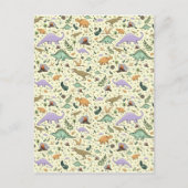 Dinosaurussen in Geel Briefkaart (Voorkant)