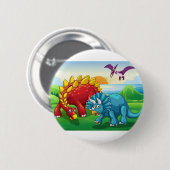 Dinosaurussen in het park ronde button 5,7 cm (Voorkant /achterkant)