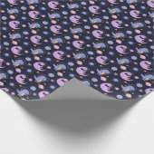 Dinosaurussen in het ruimtepatroon cadeaupapier (Hoek)