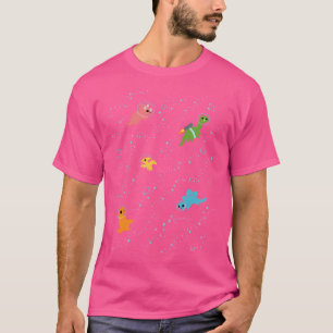 Dinosaurussen in het ruimtepatroon t-shirt