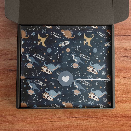 Dinosaurussen in het ruimtepatroonleven tissuepapier