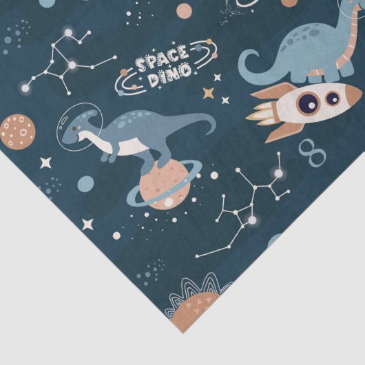 Dinosaurussen in het ruimtepatroonleven tissuepapier (Detail)