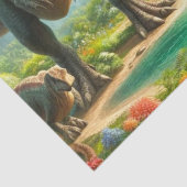 Dinosaurussen in Oerwoud Kind Tissuepapier (Detail)