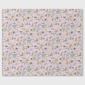 Dinosaurussen in roze cadeaupapier (Vlak)