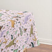 Dinosaurussen in roze tafelkleed (Voorbeeld)