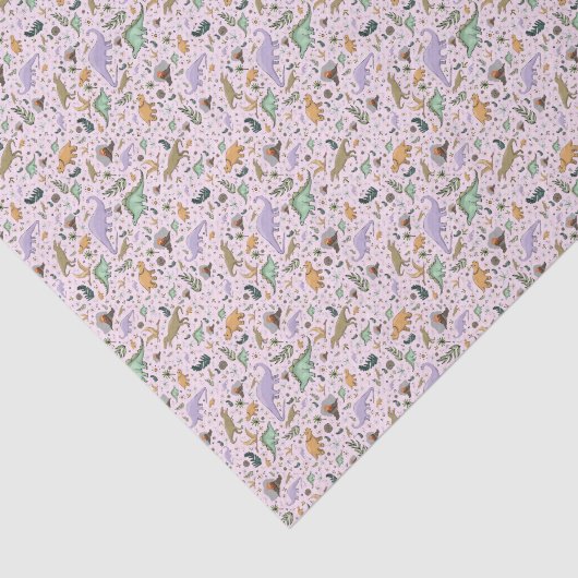 Dinosaurussen in roze tissuepapier (Detail)