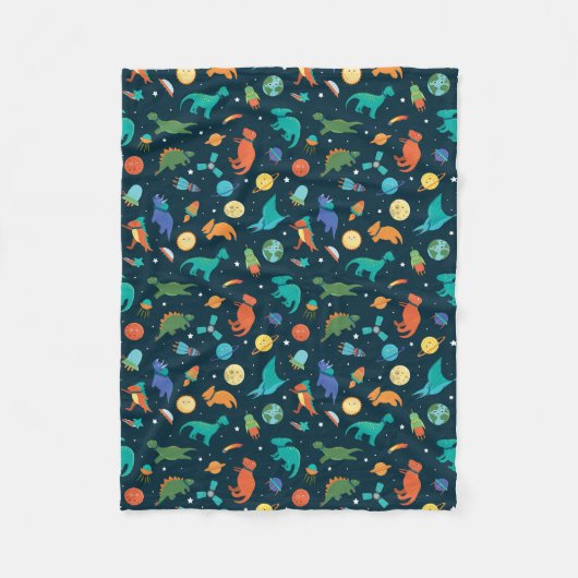 Dinosaurussen in ruimtecentrales fleece deken (Voorkant)